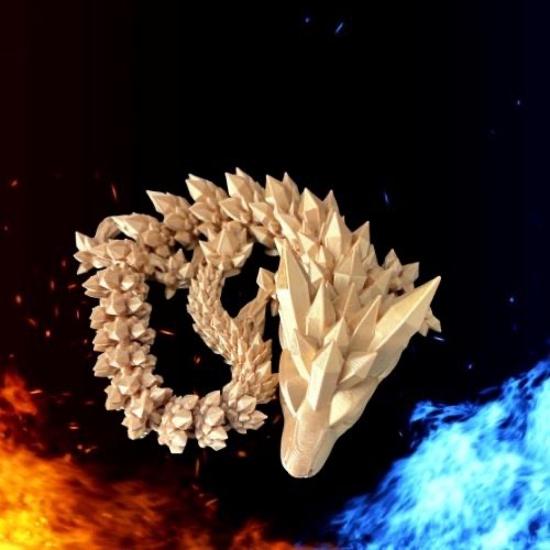 Iridescent Crystal Dragon – Articulated 3D Printed Fantasy Figurine (54 cm Long)