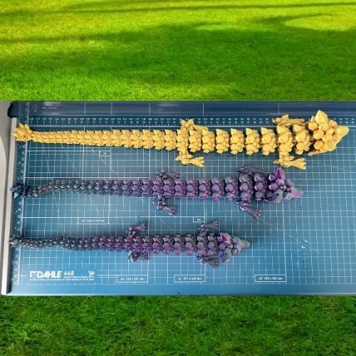 Iridescent Crystal Dragon – Articulated 3D Printed Fantasy Figurine (54 cm Long)