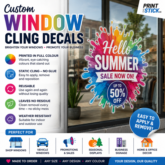 Shop Opening Hours Window Cling