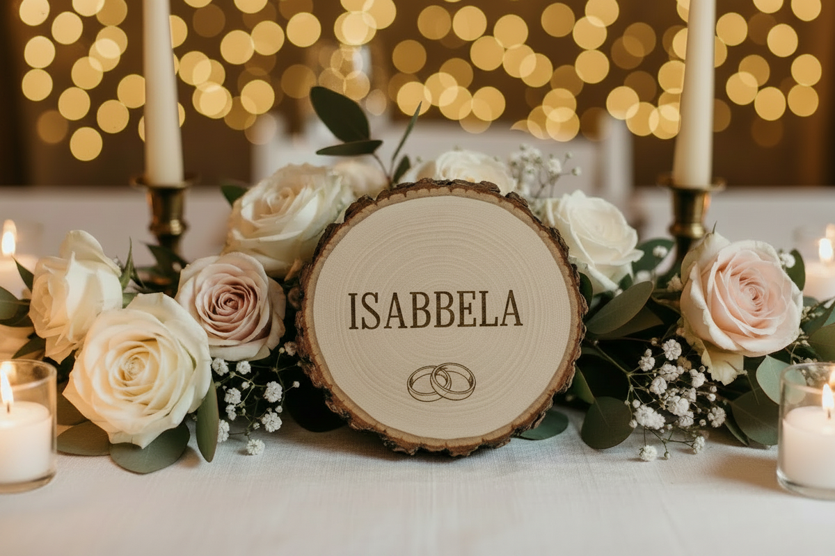 Personalised Engraved Wooden Wedding Place Setting