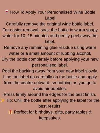 Custom wine bottle label