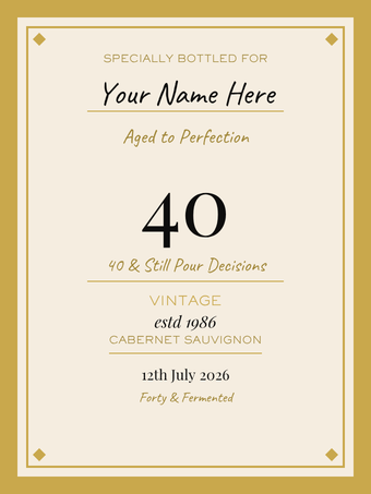 Custom wine bottle label