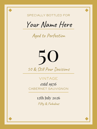 Custom wine bottle label