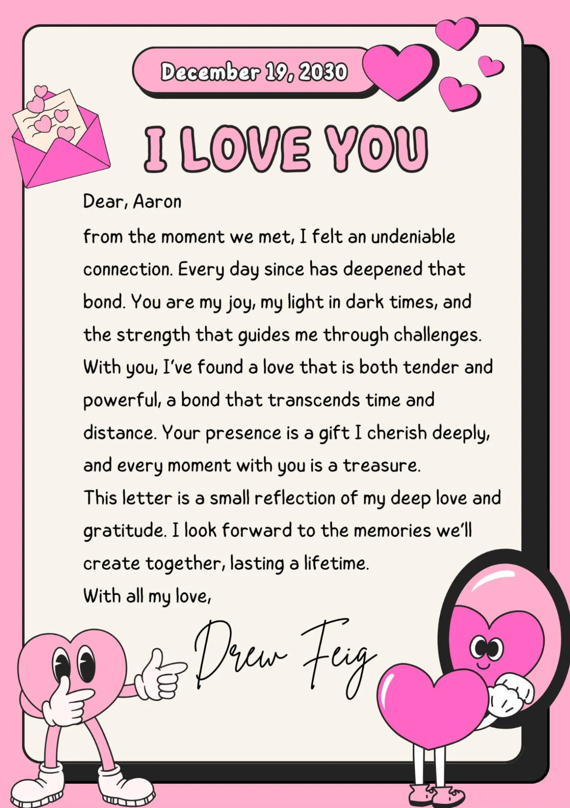 Personalised Valentine’s Poster – Unique Custom Gift for Your Loved One