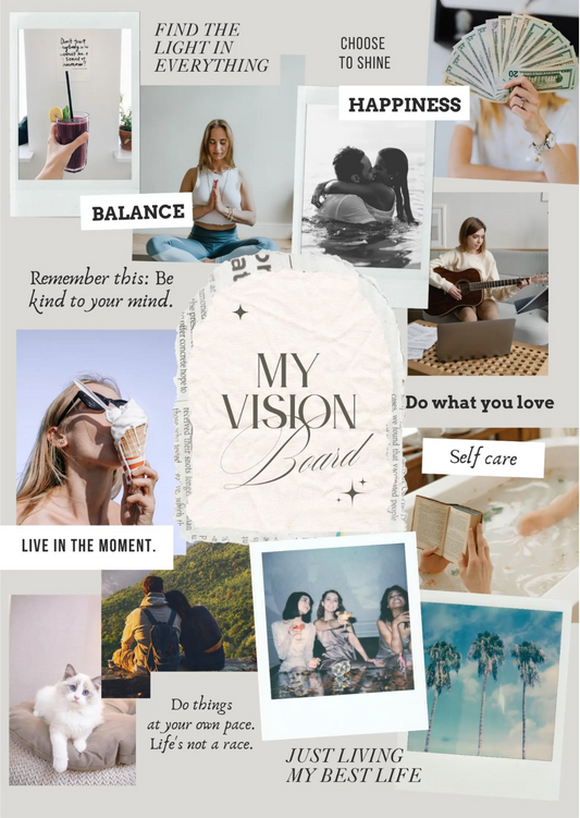 Custom Printed Vision Board – High-Quality Satin Paper, Manifestation Board, Per