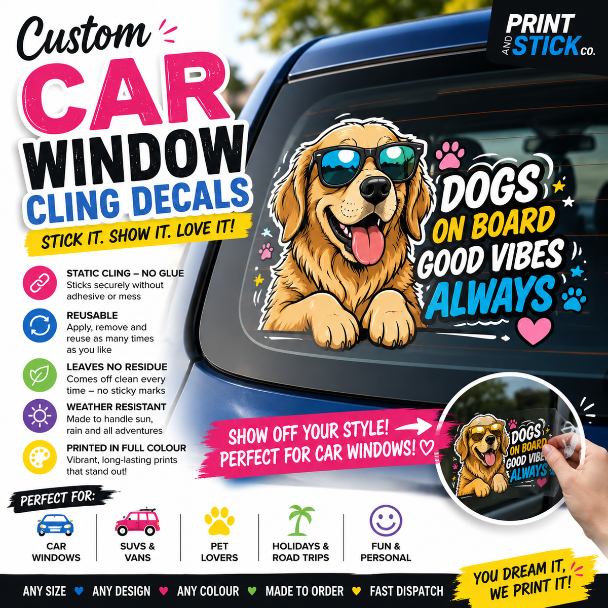 Custom Vehicle window cling