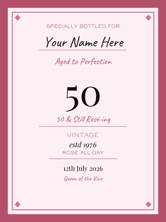 Custom wine bottle label