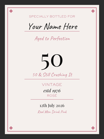 Custom wine bottle label