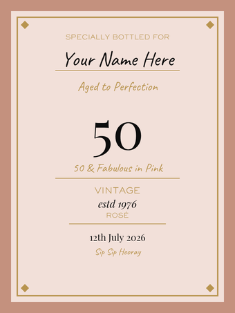 Custom wine bottle label