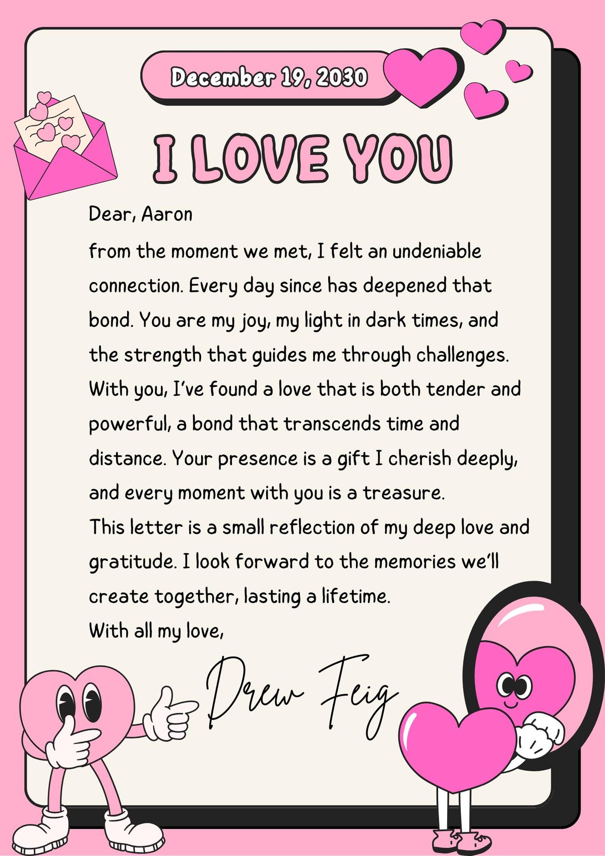 Personalised anniversary Poster: Custom Love Gift Valentines