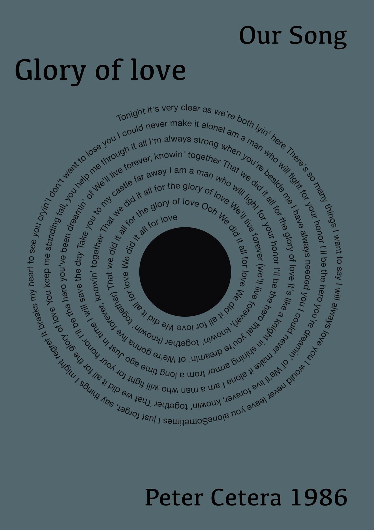 Lyrics poster first dance our song favourite song