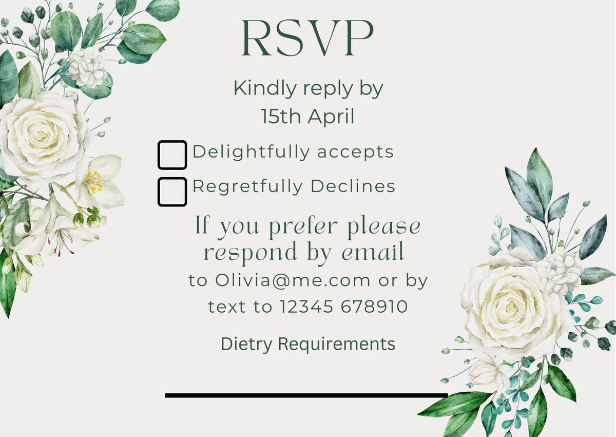 Personalised Wedding Stationery Bundle | Save the Date, Invitation, RSVP & Details Card | Printable or Printed Set