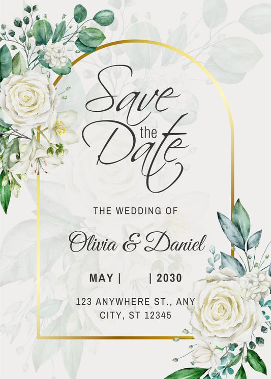 Personalised Wedding Stationery Bundle | Save the Date, Invitation, RSVP & Details Card | Printable or Printed Set