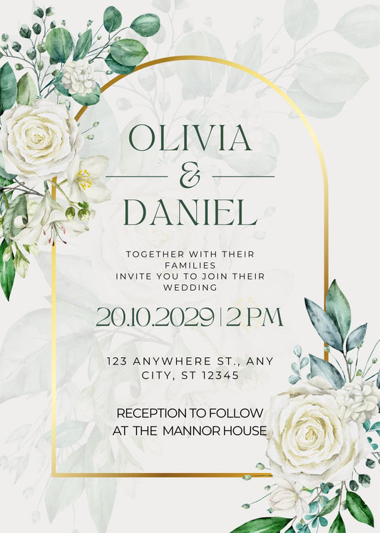 Personalised Wedding Stationery Bundle | Save the Date, Invitation, RSVP & Details Card | Printable or Printed Set