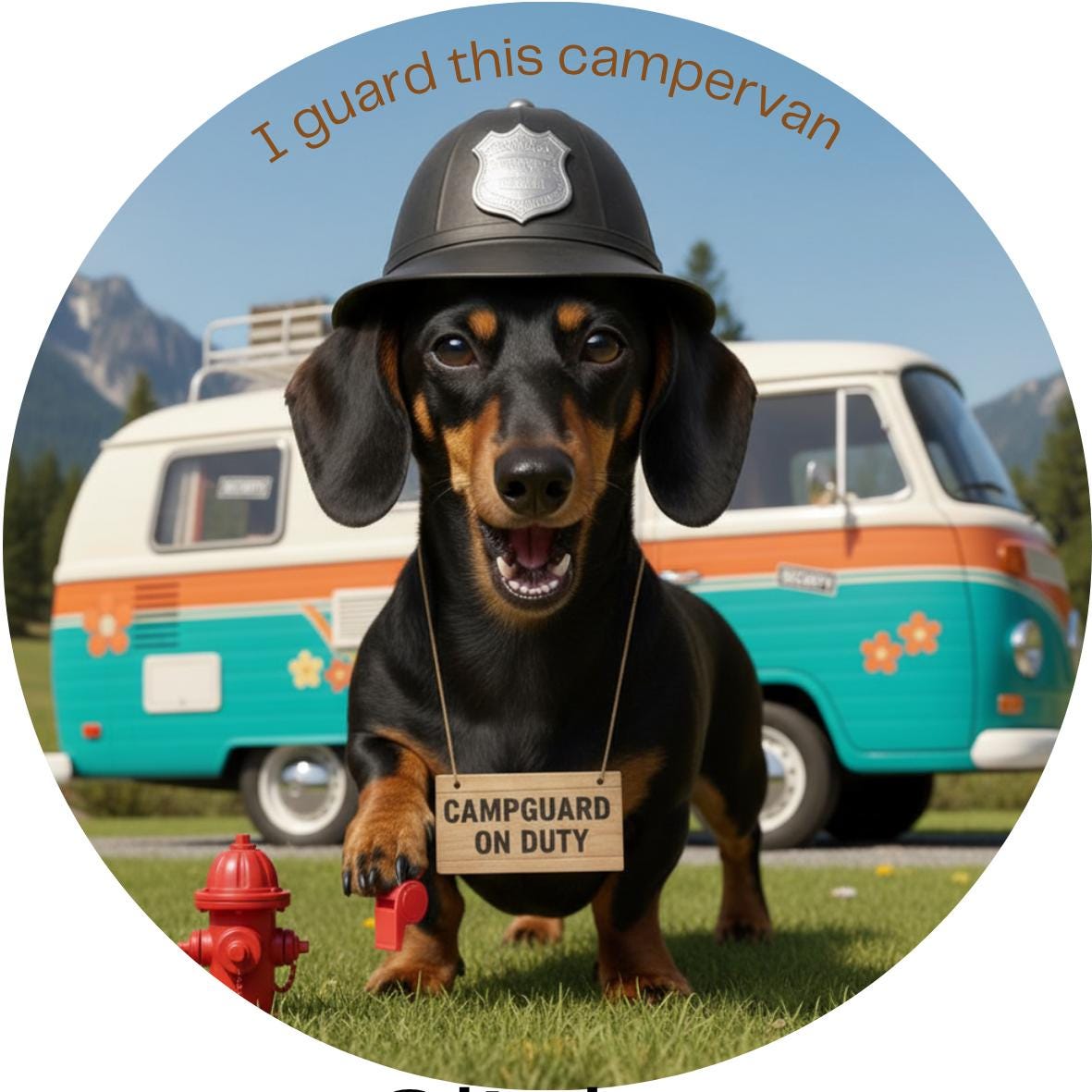 Personalised Campervan Dog Decal – Any Breed Available 20cm