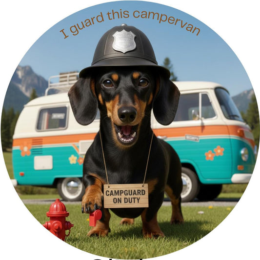 Personalised Campervan Dog Decal – Any Breed Available 20cm