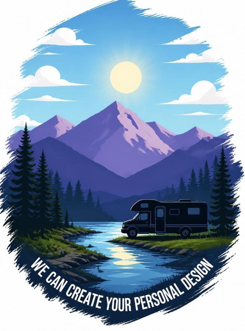 Custom Full Colour Vinyl Decals for Campers, Vans & Outdoor Lovers
