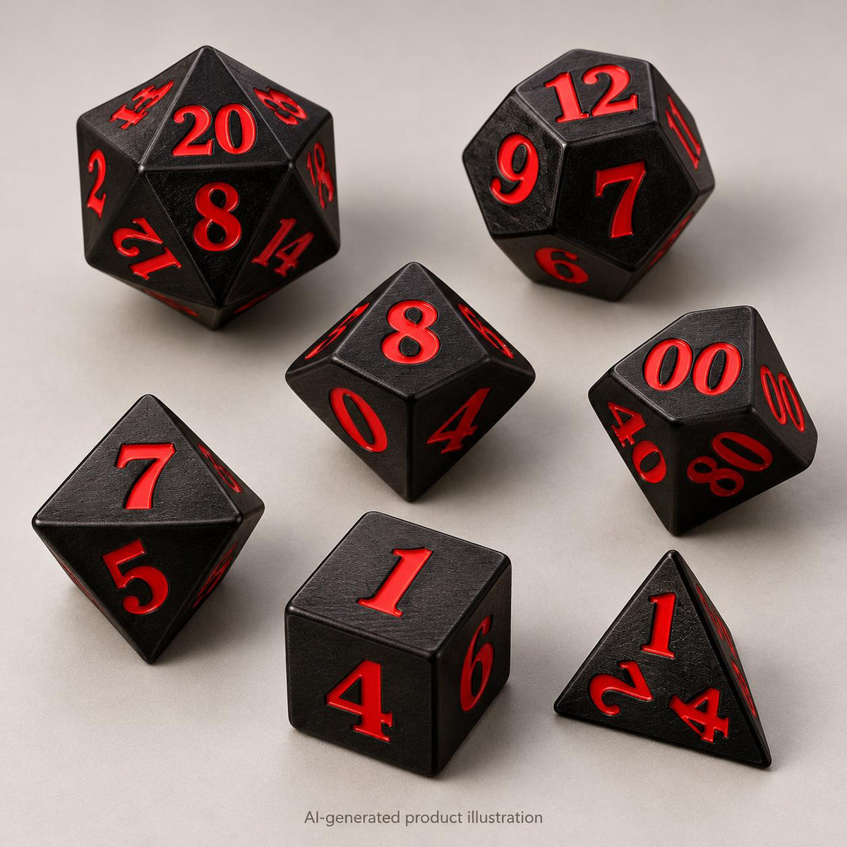 DnD Dice Tray 18cm – Dragon & Rune Design, 7-Piece Dice Set or Bundle, Choice of Colour